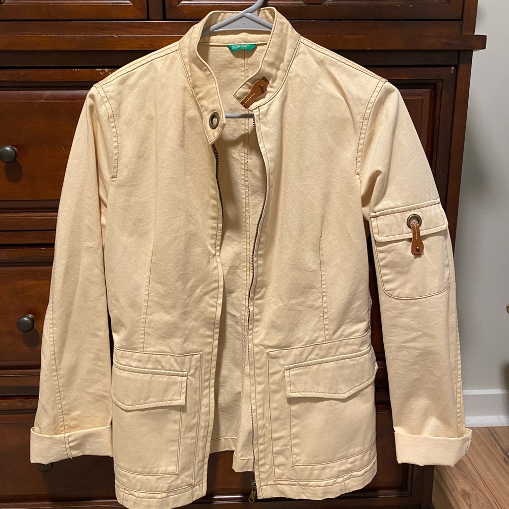 Utility Jacket with Leather Detail